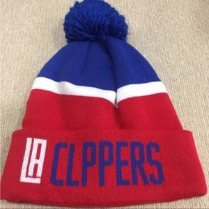 NBA Los Angeles Clippers Basketball Red Beanie Stocking Hat w Pom Pom Adidas